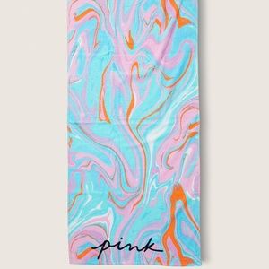 Victoria's Secret PINK Beach Towel Coconut White Marble NEW